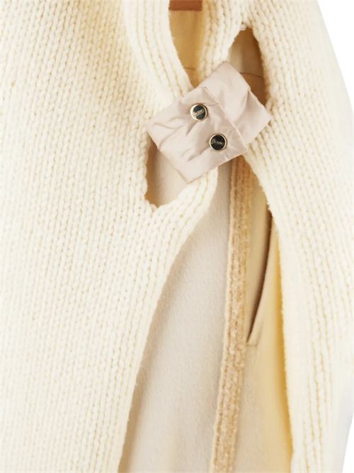 mantella donna Resort cable-knit turtleneck cape HERNO | ML00024DR700221010 BIANCO PANNA